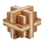 Fridolin - Joc logic IQ din lemn bambus Double cross - 1