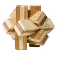 Fridolin - Joc logic IQ din lemn bambus Knot, cutie metal