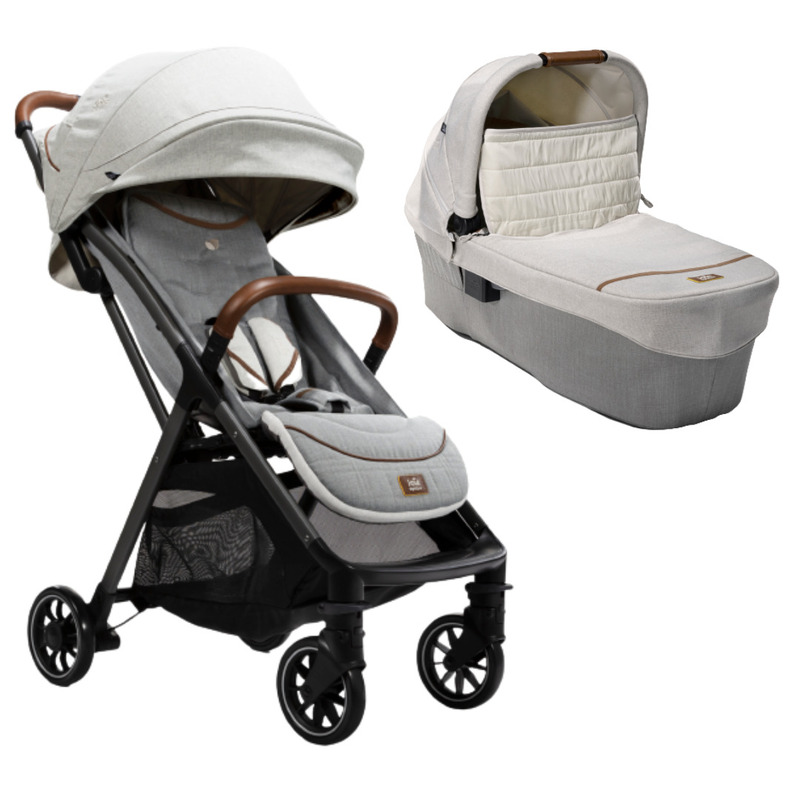 Joie - carucior pentru copii ultracompact 2 in 1 parcel, nastere - 22 kg, signature oyster (carucior parcel pine + landou ramble xl oyster)