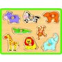 Joueco - Puzzle din lemn Animale salbatice, 8 piese - 1