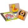 Joueco - Puzzle din lemn certificat FSC Catel, 14x14 cm, 18 luni+, 4 piese, Multicolor - 3