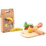 Joueco - Set fructe feliate cu inchidere arici velcro, Din lemn lemn certificat FSC, 12 luni+, 14 piese, Multicolor - 3