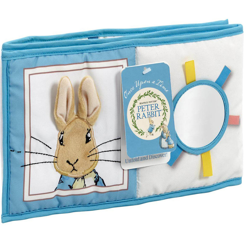 Jucarie - carte peter the rabbit cu doua fete pentru dezvoltare senzoriala