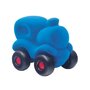 Jucarie cauciuc natural Trenul Choo-Choo, albastru, 16 cm, Rubbabu - 1