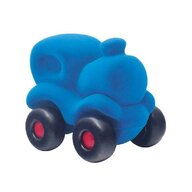 Jucarie cauciuc natural Trenul Choo-Choo, albastru, 16 cm, Rubbabu
