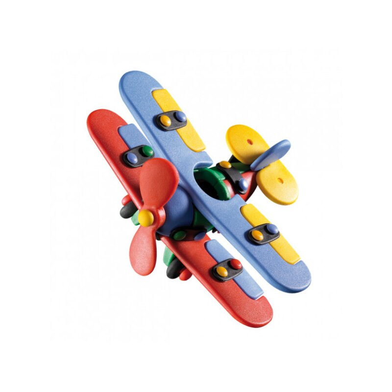 Mic o mic - set de constructie biplanor 3d, 14.3 cm