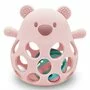 Jucarie de dentitie si zornaitoare, Bocioland, BPA Free, Teddy Bear Pink