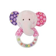 Lorelli Toys - Zornaitoare de plus Elefant 11 cm, Cu inel