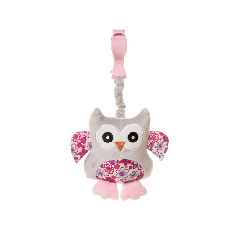 4baby - jucarie de plus pentru carucior/patut squeeze bufnite roz