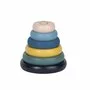 Jucarie de stivuire, Petite&Mars, Turn Orbit Wood of Mars, 10 cm, 36 luni+, Albastru/Multicolor - 1