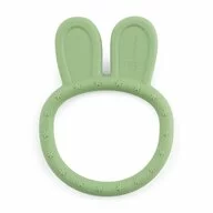 Jucarie dentitie, Petite&Mars, Iepuras, Moale, Efect calmant al gingiilor, Silicon, Fara BPA, 0 luni+, Verde