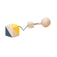 Mobbli - Jucarie din lemn corp geometric cub, colorat, pentru carusel / centru de activitati, 