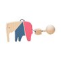 Jucarie Montessori din lemn, elefant pentru centru activitati, albastru-roz, Mobbli - 1
