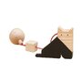 Jucarie Montessori din lemn, pisica pentru centru activitati, negru-lemn natur, Mobbli - 1