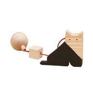 Mobbli - Jucarie din lemn pisica, natur-negru, pentru carusel / centru de activitati, 
