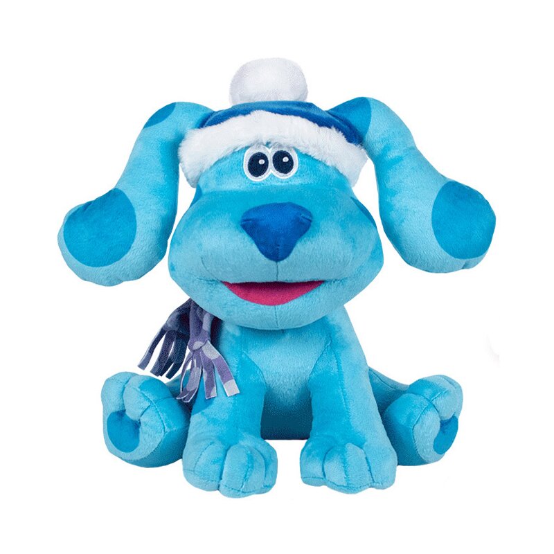 Play by play - jucarie din plus blue cu fes si fular, ghicitorile lui blue si tu!, 23 cm