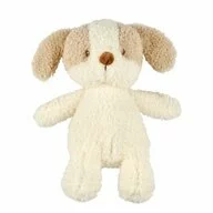 Jucarie plus bebelusi, Nattou, Baby Dog, 24 cm, Material moale si pufos, Prieten de joaca si mangaiere, Stimuleaza simtul tactil si motricitatea fina, 0 luni+, Bej