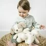 Jucarie plus bebelusi, Nattou, Baby Dog, 24 cm, Material moale si pufos, Prieten de joaca si mangaiere, Stimuleaza simtul tactil si motricitatea fina, 0 luni+, Bej - 4