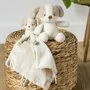 Jucarie plus bebelusi, Nattou, Baby Dog, 24 cm, Material moale si pufos, Prieten de joaca si mangaiere, Stimuleaza simtul tactil si motricitatea fina, 0 luni+, Bej - 5