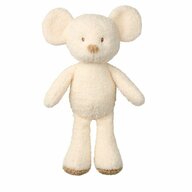 Jucarie plus bebelusi, Nattou, Cuddly Mouse, 24 cm, Material moale si pufos, Stimuleaza simtul tactil si motricitatea fina, Prieten de joaca si mangaiere, 0 luni+, Bej
