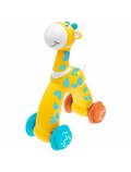 Jucarie push-go, Chicco, Girafa, Cu roti, Design colorate si atragator, Emite sunete la utilizare, 12-36 luni, 18 x 11 x 26 cm, Galben