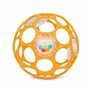 Jucarie zornaitoare, Oball, 29 orificii, Fara BPA, PVC, latex sau ftalati, 10 cm, 0 luni+, Portocaliu - 1
