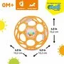 Jucarie zornaitoare, Oball, 29 orificii, Fara BPA, PVC, latex sau ftalati, 10 cm, 0 luni+, Portocaliu - 8