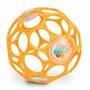 Jucarie zornaitoare, Oball, 29 orificii, Fara BPA, PVC, latex sau ftalati, 10 cm, 0 luni+, Portocaliu - 9