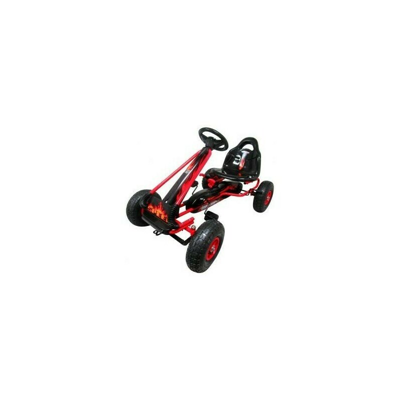 R-Sport - Kart cu pedale Gokart, 3-6 Ani, roti pneumatice din cauciuc, frana de mana, G3 - Rosu