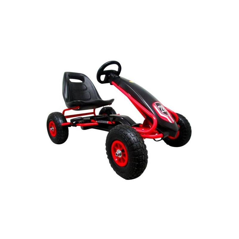 Kart cu pedale gokart, 3-7 ani, roti gonflabile, g4 r-sport - negru