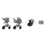 KikkaBoo - Carucior transformabil 3 in 1, Darling, 0-15 kg, Cu geanta de mamici, Suport pahar, Plasa tantari si protectie picioare, Spatar reglabil si copertina detasabila, Gri - 3