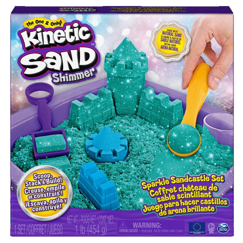 Spin master - kinetic sand castelul stralucitor din nisip albastru