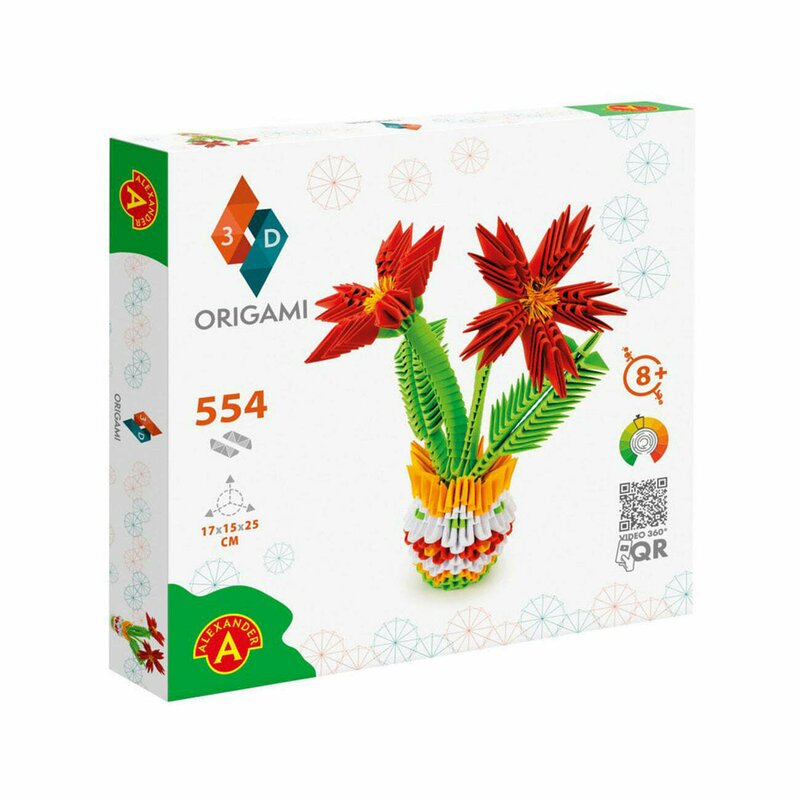 Alexander toys - kit origami 3d ghiveci cu flori +8 ani @ alexander games