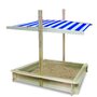 Lada de nisip cu acoperis, Free2Play, Cu coborare completa a acoperisului, 120 X 120 X 120 cm, Natural - 2