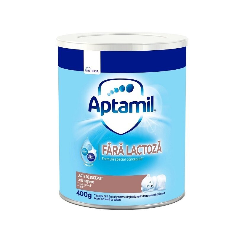 Nutricia - Lapte praf , Aptamil fara lactoza, 400g, 0luni+