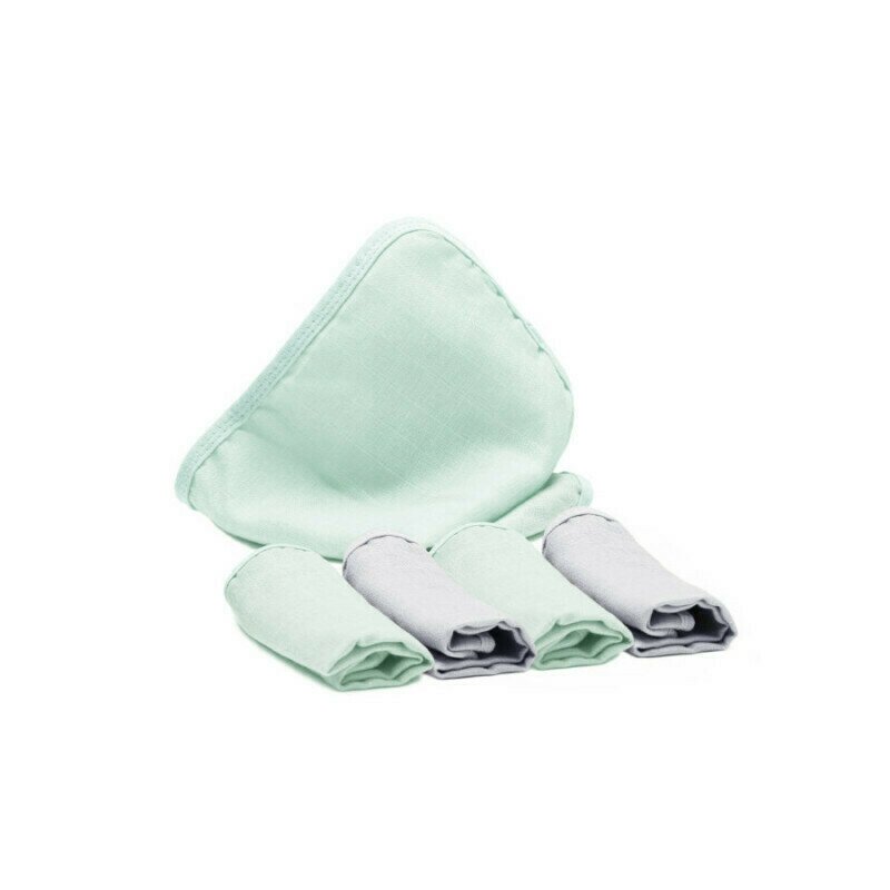 Fillikid - lavete din muselina 5/set, 30x30cm, mint grey