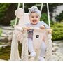 Babysteps - Leagan pentru copii si bebelusi, Catifea Velvet, perna detasabila ursulet Teddy Mint - 3