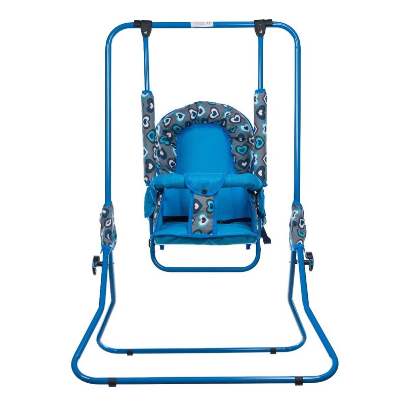 Top kids - leagan hearts pliabil, spatar reglabil din metal, 107x72 cm, albastru