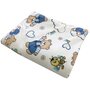 Deseda - Lenjerie 3 piese din finet flannel pat 120x60 cm  Ursi cu albine albastru