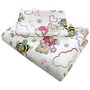 Deseda - Lenjerie 3 piese din finet flannel pat 120x60 cm  Ursi cu albine roz - 1