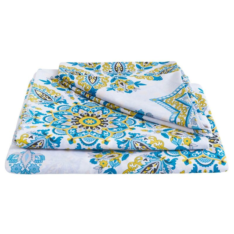 Somnart - lenjerie de pat bumbac polycotton, , pentru pat de 2 persoane (2 fete perne 50x70, cearceaf pat 240x240, cearceaf pilota 180x200), armonia