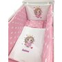 Lenjerie de patut bebelusi Personalizata Imprimata pat 140x70 cm Prințesa cu coronițe albe pe roz - 1