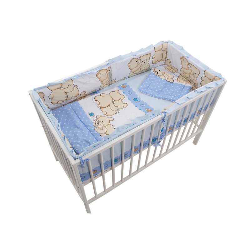 Lenjerie MyKids Teddy Friends Albastru 4+1 Piese M1 120x60