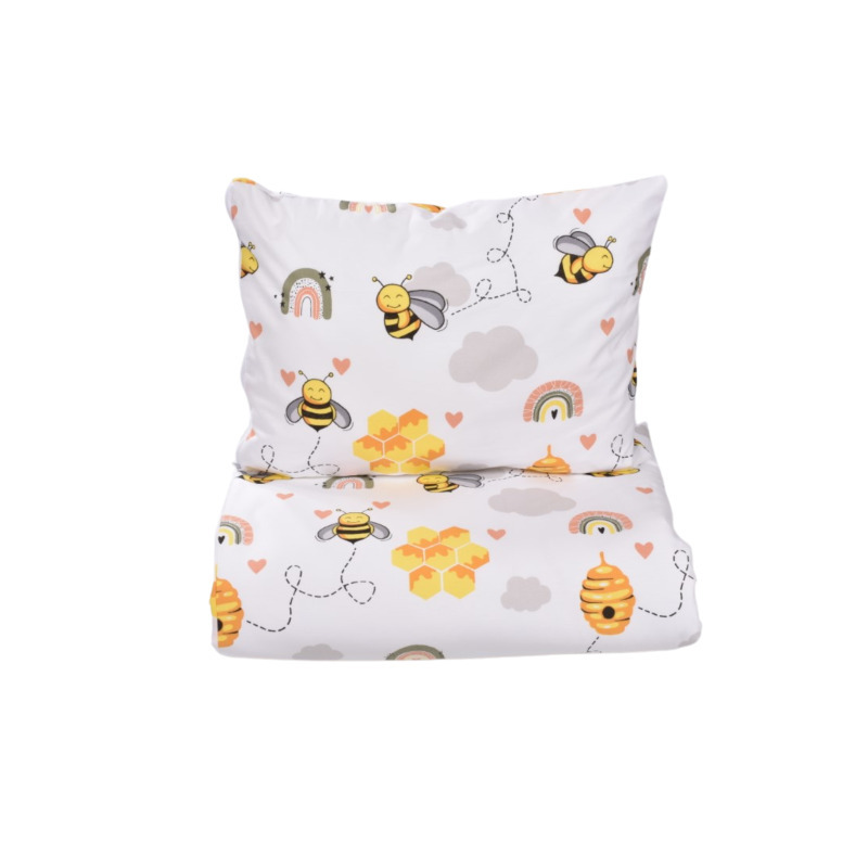 Lenjerie patut gradinita 5 piese bumbac 100% model albinute