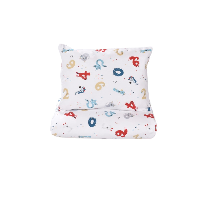 Lenjerie patut gradinita 5 piese bumbac 100% model cifre