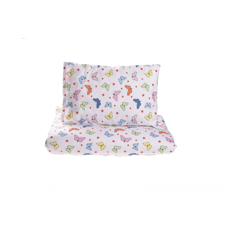 Lenjerie patut gradinita 5 piese bumbac 100% model fluturasi