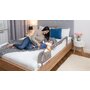 Protectie laterala pat, Lionelo, Eva, Cu buzunar accesorii, 150x35 cm, Conform cu standardul european de securitate BS7072, Bej - 9