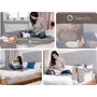 Protectie laterala pat, Lionelo, Eva, Cu buzunar accesorii, 150x35 cm, Conform cu standardul european de securitate BS7072, Gri - 18