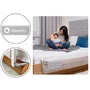 Protectie laterala pat, Lionelo, Eva, Cu buzunar accesorii, 150x35 cm, Conform cu standardul european de securitate BS7072, Gri - 19