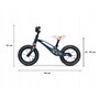 Lionelo - Bicicleta cu roti gonflabile, cu cadru din magneziu, fara pedale, 12 inch, Bart, Albastru - 2